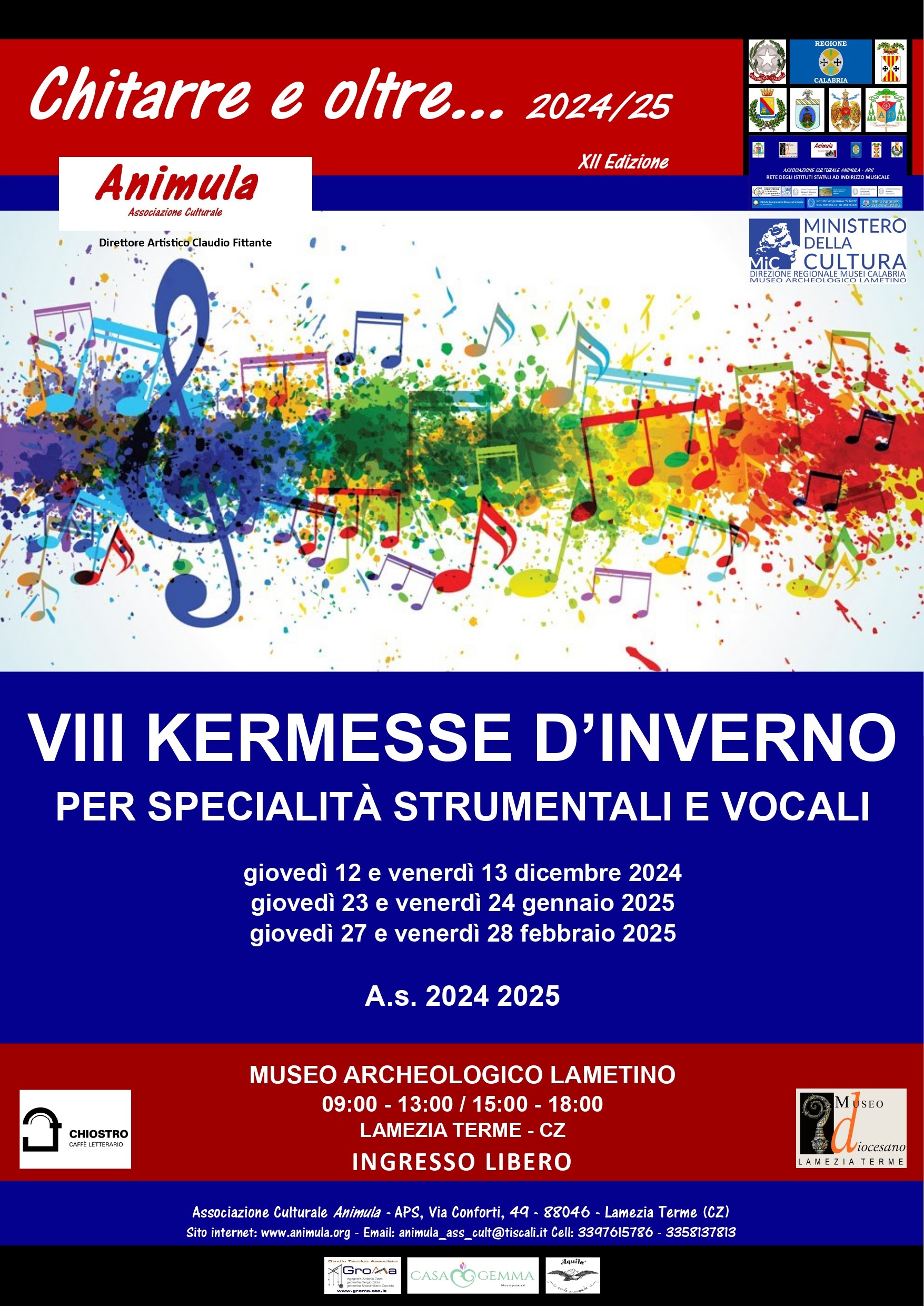 VIII Kermesse d'inverno per specialità strumentali e vocali al Museo archeologico lametino
